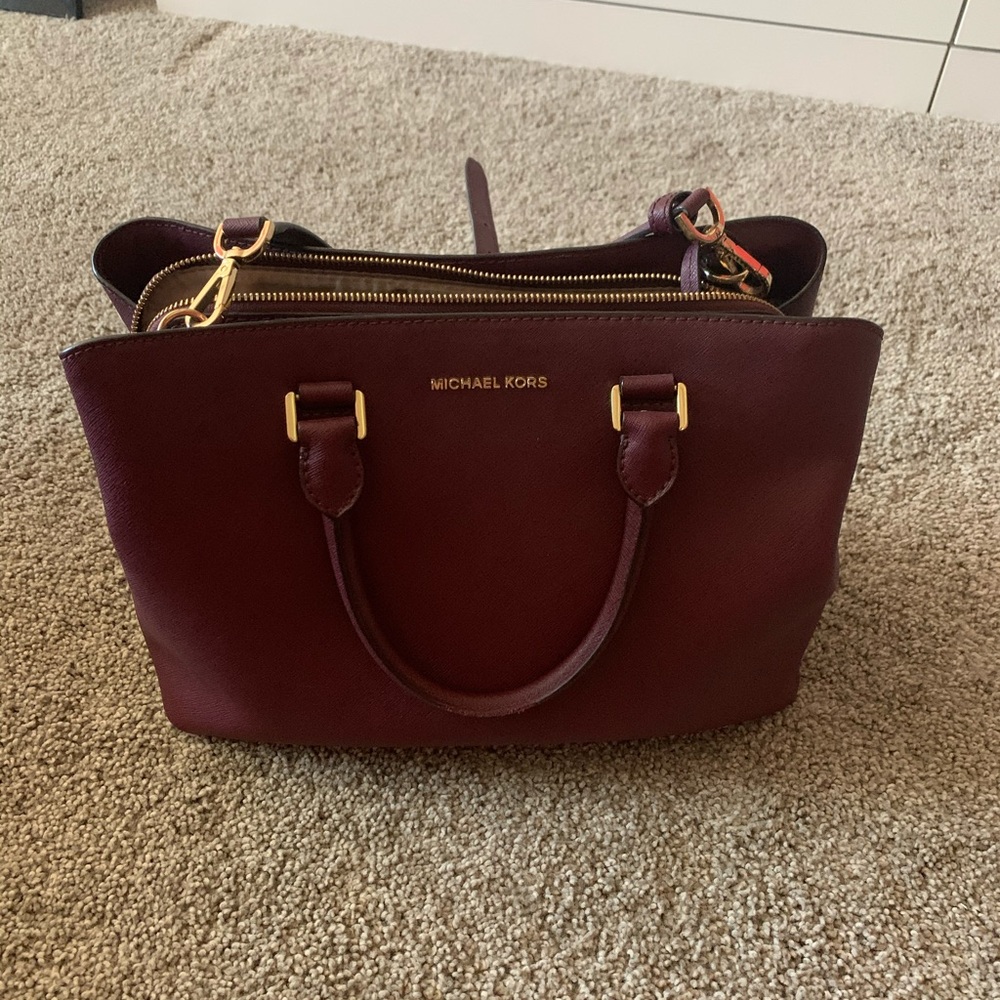Maroon Michael Kors purse